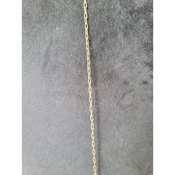 Women's Gold Chain Necklace With White Stone Fringe Pendant And Lobster Clasp - Picture 5 of 6